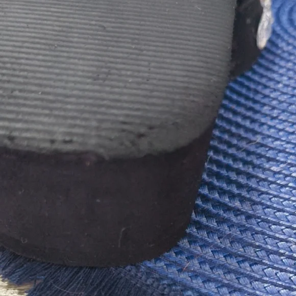 Black Flip Flops with Rhinestone Embellishments - Picture 7 of 9